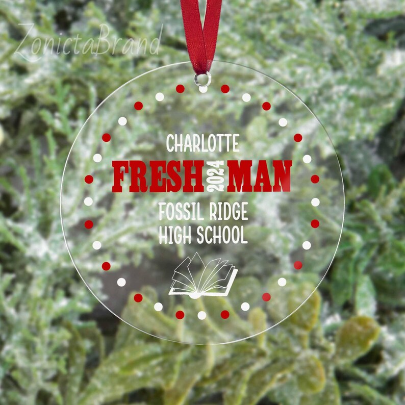 Personalized Acrylic Ornament for Freshman, Student Class of 2024