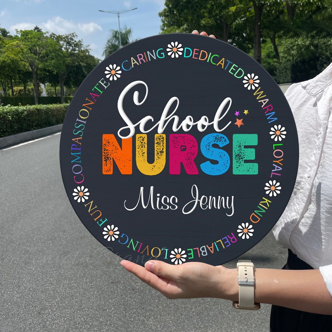 School Nurse Personalized Door Sign, School Nurse Unique Gift, School