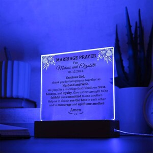 Personalized Wedding Gift for Newlywed Couples, Marriage Prayer Plaque for Couples, Blessing ...