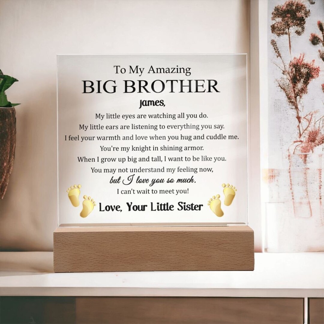 To My New Big Brother Plaque, Present for Big Brother When New Baby