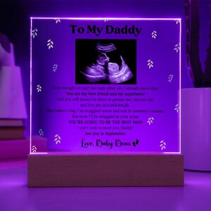 Personalized Plaque Gift for Daddy, Daddy To Be Gift from Bump, Ultrasound Photo Plaque for New Dad, Gift for New Dad, Fathers Day Gift image 7