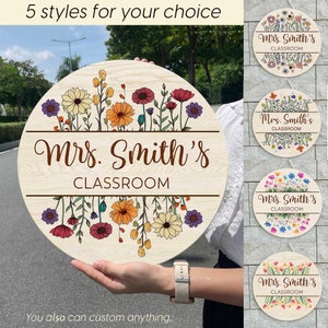 Personalized Teacher Door Sign, Custom Teacher Name Front Door Sign, Thank You Gifts For Teachers, Teacher Appreciation Week Gift Ideas