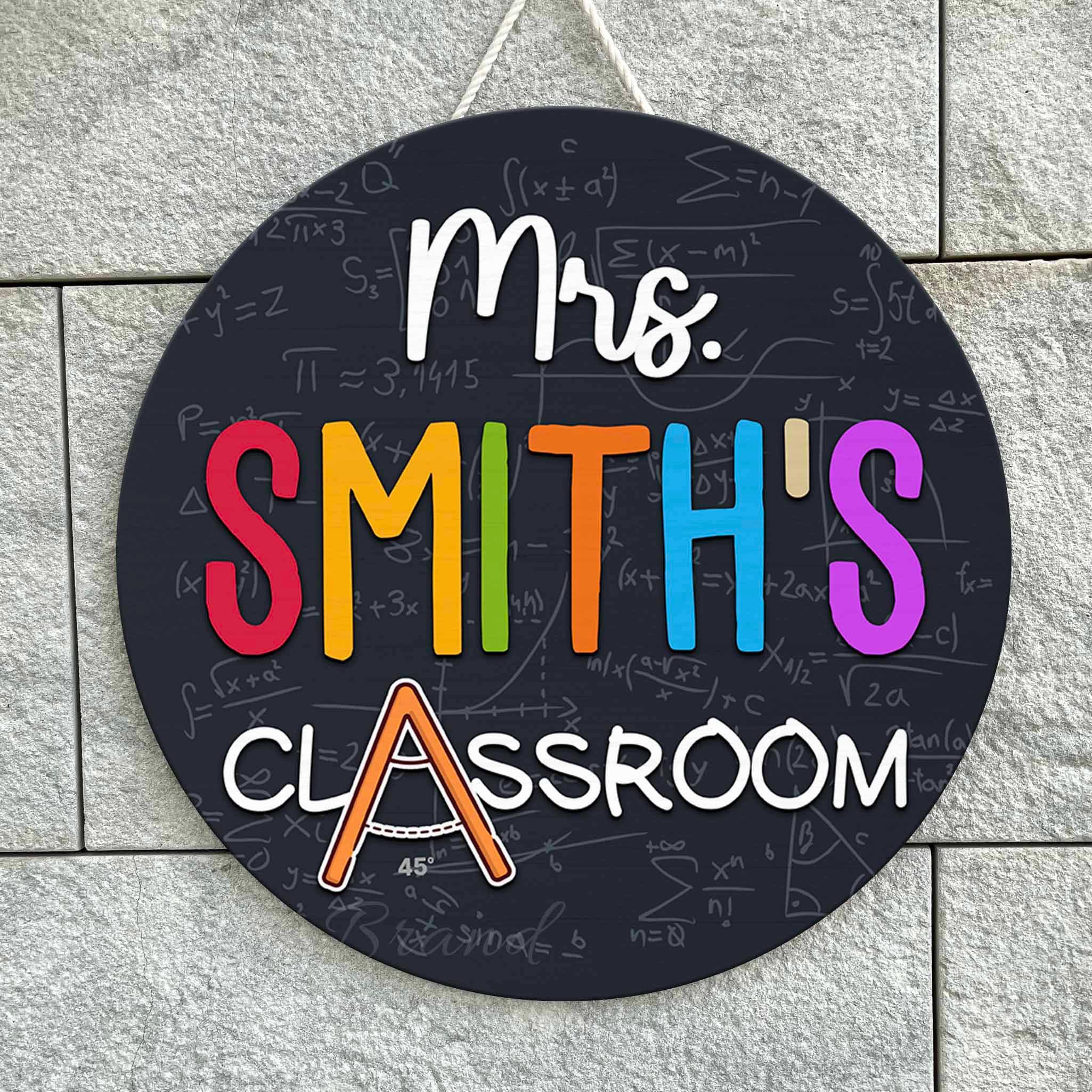 Personalized Math Classroom Door Sign, 2D/3D Custom Door Sign for Math ...