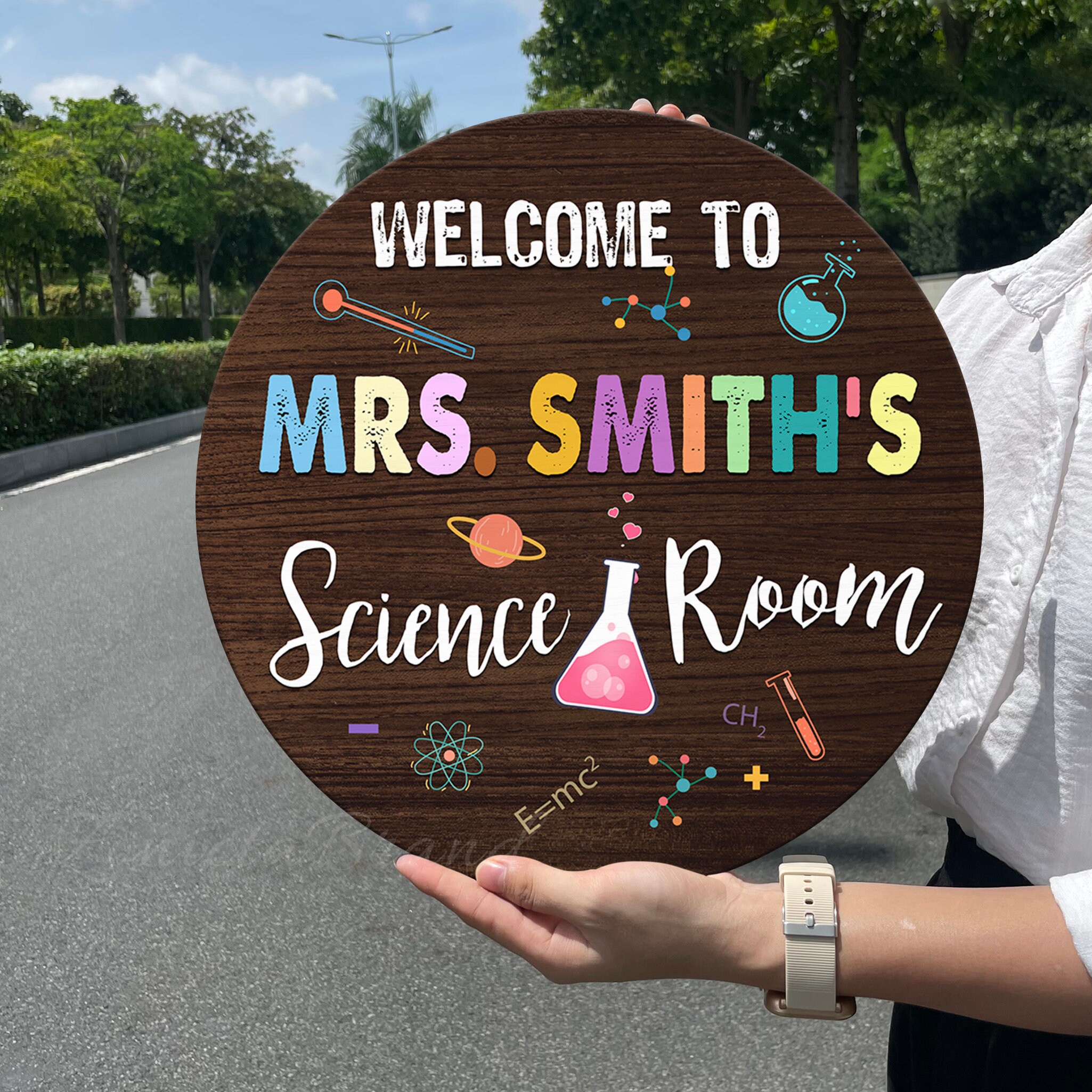 Science Teacher Name Door Sign, Science Classroom Decor, Personalized ...
