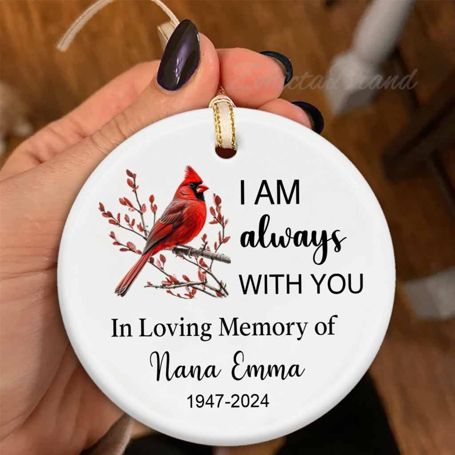 Personalized Memorial Cardinal Ornament, Christmas Cardinal in Loving ...