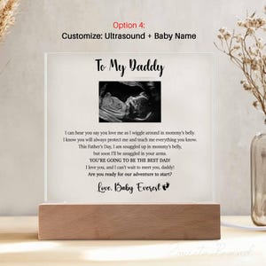 Personalized Plaque Gift for Daddy, Daddy To Be Gift from Bump, Ultrasound Photo Plaque for New Dad, Gift for New Dad, Fathers Day Gift Option 4