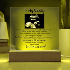 Personalized Plaque Gift for Daddy, Daddy To Be Gift from Bump, Ultrasound Photo Plaque for New Dad, Gift for New Dad, Fathers Day Gift image 9
