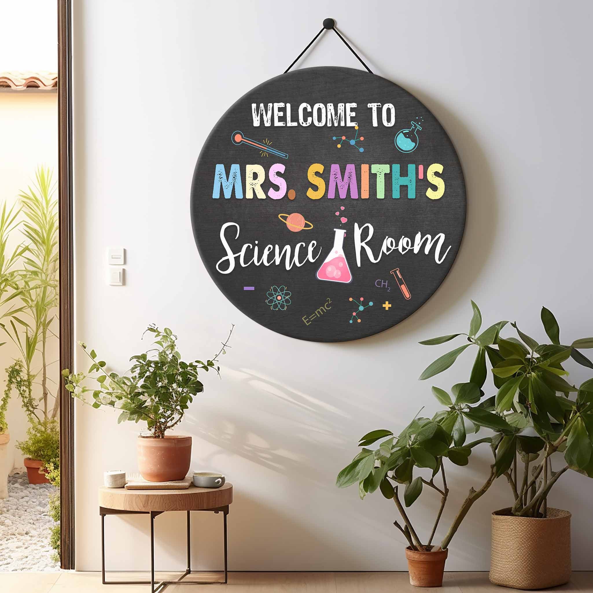 Science Teacher Name Door Sign, Science Classroom Decor, Personalized ...
