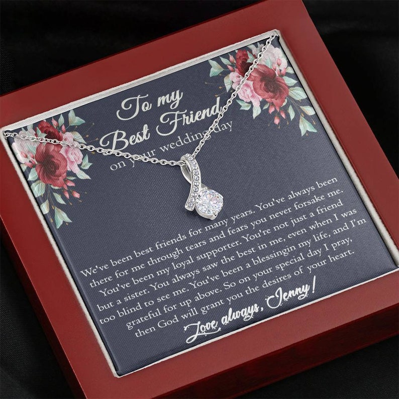 Best Friend Wedding Gift to Bride on Her Wedding Day Necklace Etsy