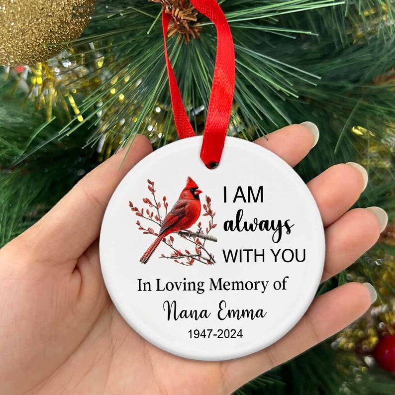 Personalized Memorial Cardinal Ornament, Christmas Cardinal in Loving ...