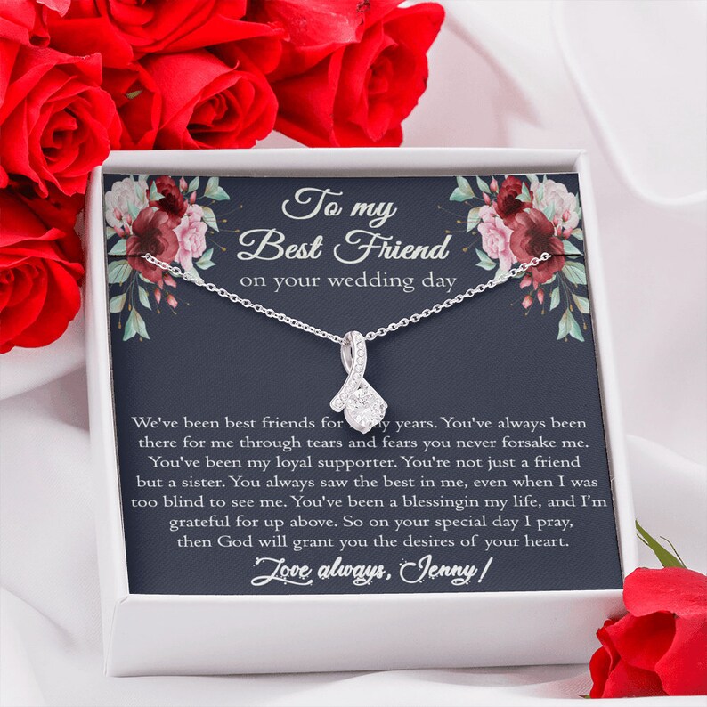 Best Friend Wedding Gift to Bride on Her Wedding Day Necklace Etsy