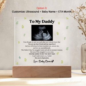 Personalized Plaque Gift for Daddy, Daddy To Be Gift from Bump, Ultrasound Photo Plaque for New Dad, Gift for New Dad, Fathers Day Gift Option 3