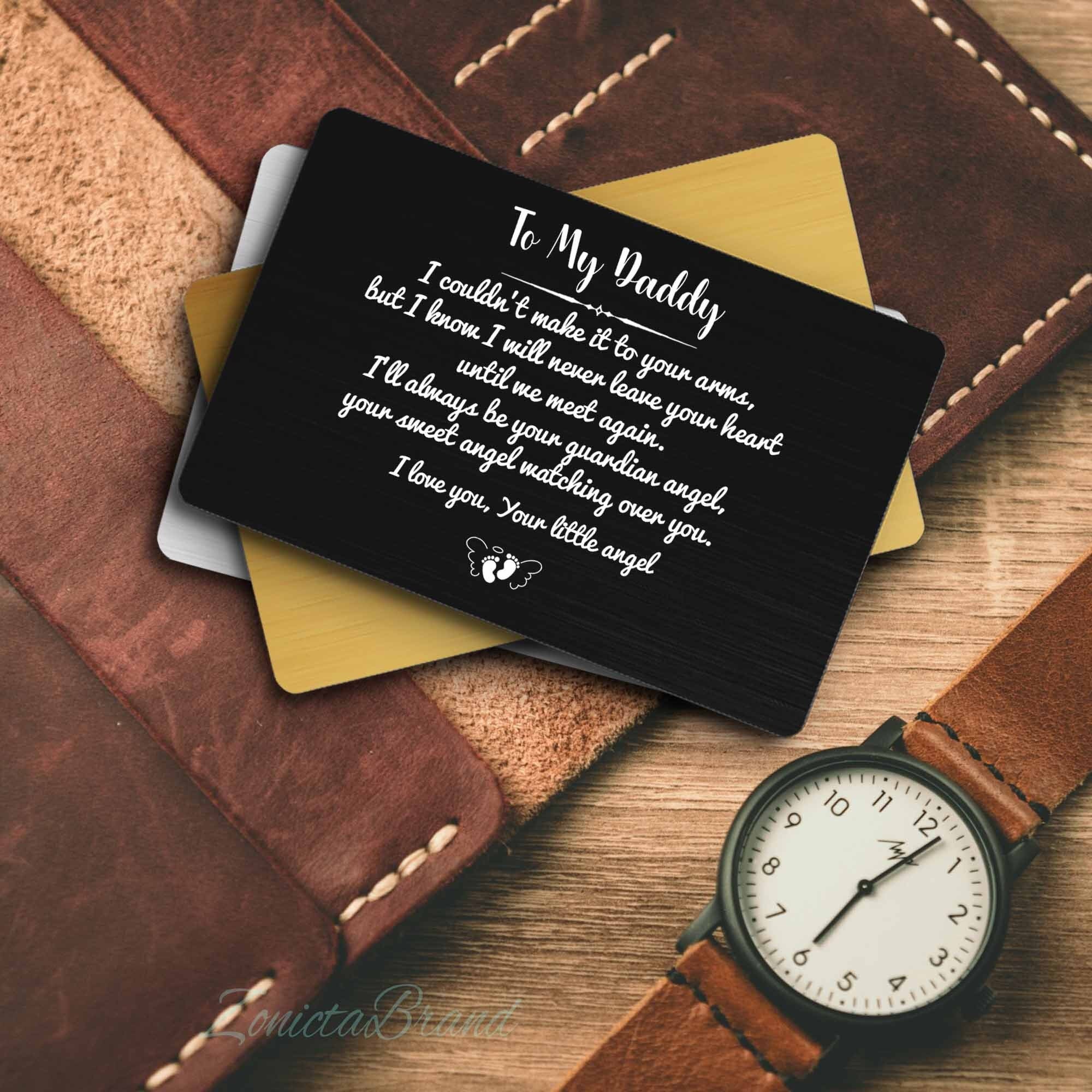 Miscarriage Gift for Dad, Wallet Insert Card for Daddy from Baby in Heaven, Bereaved Dad/Baby Loss Gift, Custom Card for Daddy from Angel