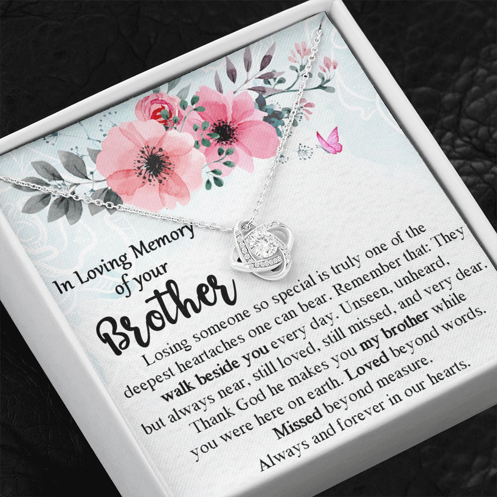 Loss of Brother Gift Memorial Necklace Sympathy Gift Brother Etsy