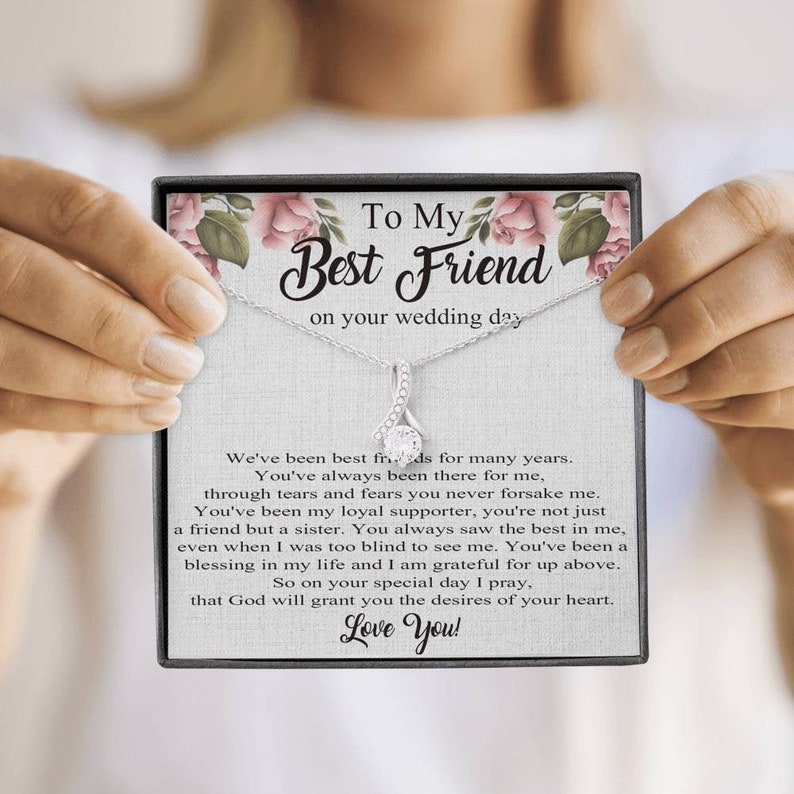 Best friend Wedding Gift to Bride on Her Wedding Day Necklace Etsy