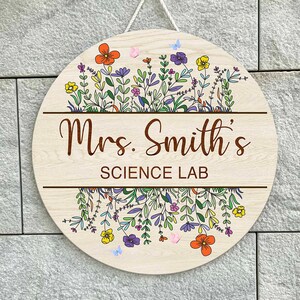 Science Teacher Name Door Sign, Custom Science Lab Decor for Teacher ...