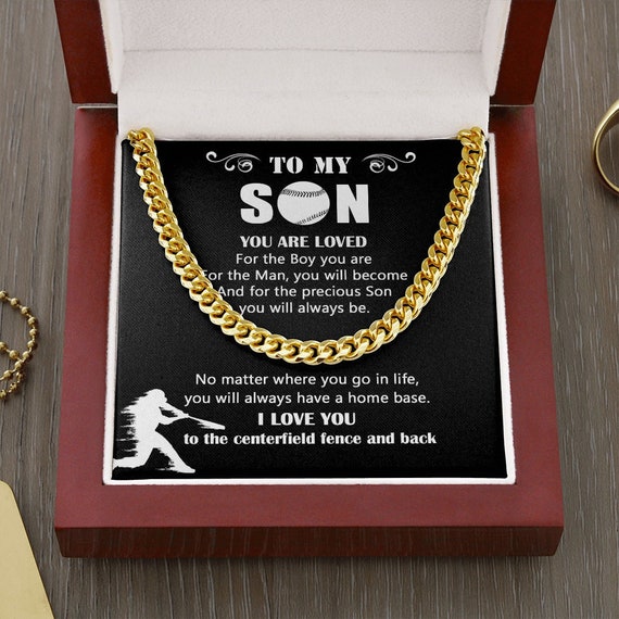 Baseball Gift for Son Cuban Link Chain 