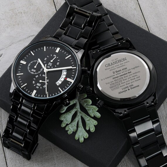 Protection And Strength For My Grandson Black Sapphire Mens Watch