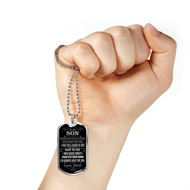 Mother Son Gift, Military Dog Tag for Son, to My Son Necklace