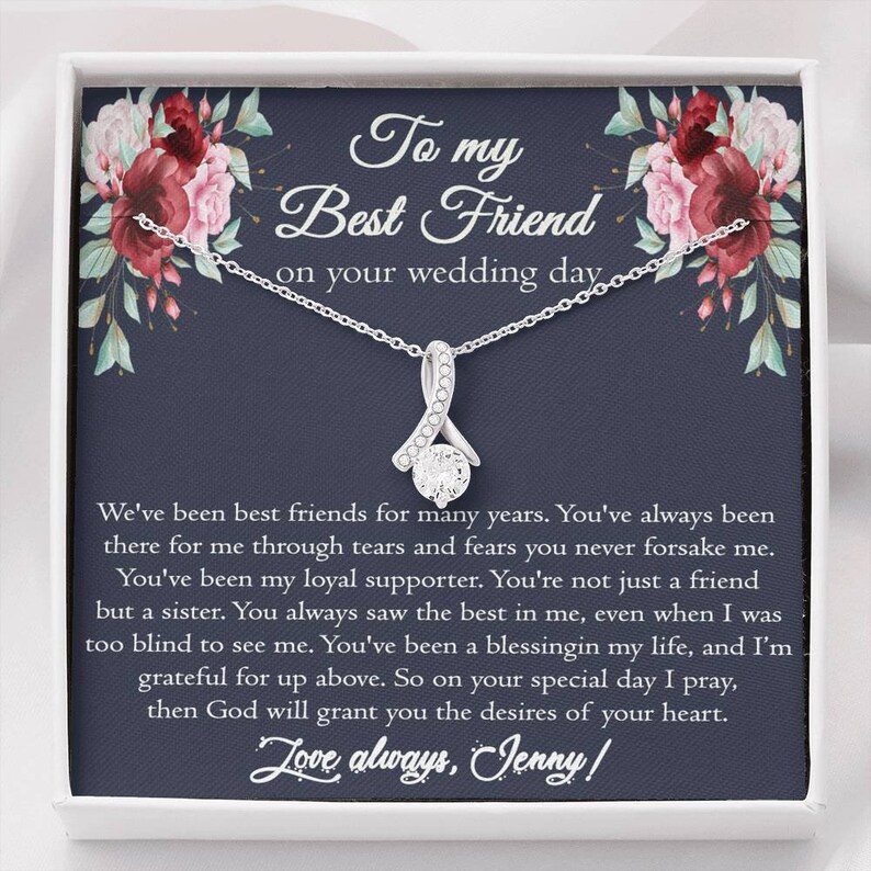 Best friend Wedding Gift to Bride on Her Wedding Day Necklace Etsy