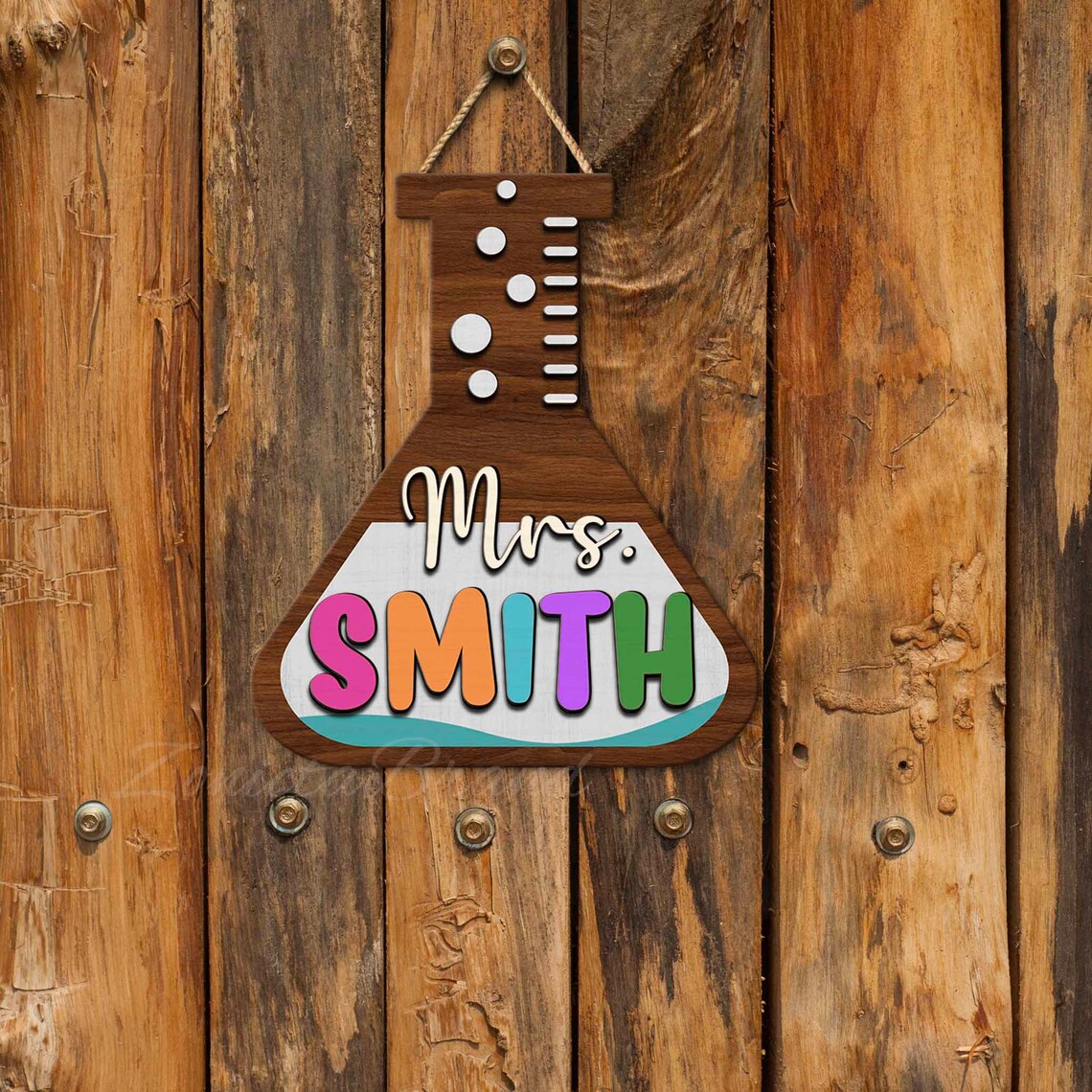 Custom 3D Science Teacher Name Sign, Personalized Science Classroom ...