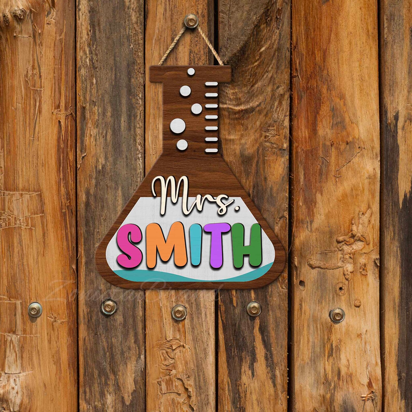 Custom 3D Science Teacher Name Sign, Personalized Science Classroom ...