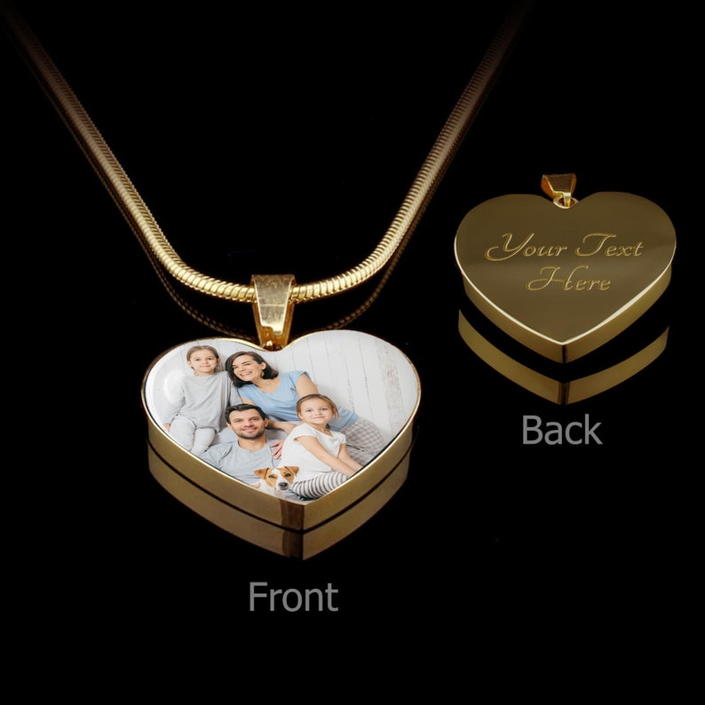Custom Photo Necklace Heart Pendant Picture Necklace Etsy