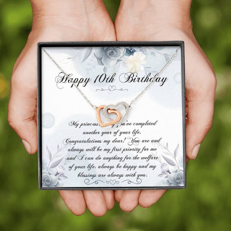 10th Birthday Gift for Her Tenth Birthday Necklace Birthday Etsy
