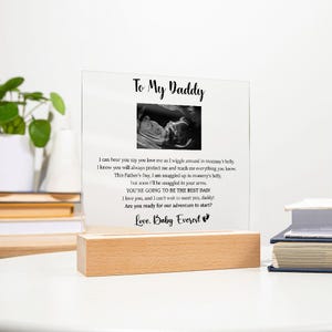 Personalized Plaque Gift for Daddy, Daddy To Be Gift from Bump, Ultrasound Photo Plaque for New Dad, Gift for New Dad, Fathers Day Gift image 8
