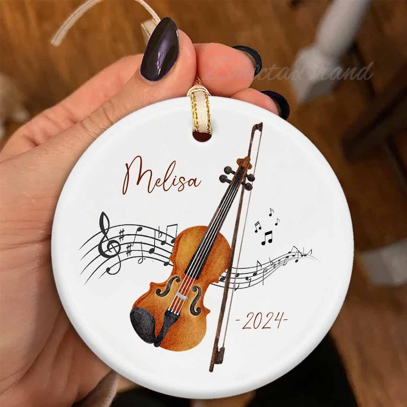 Violin Christmas Ornament, Personalized Violin Player Ornament, Xmas