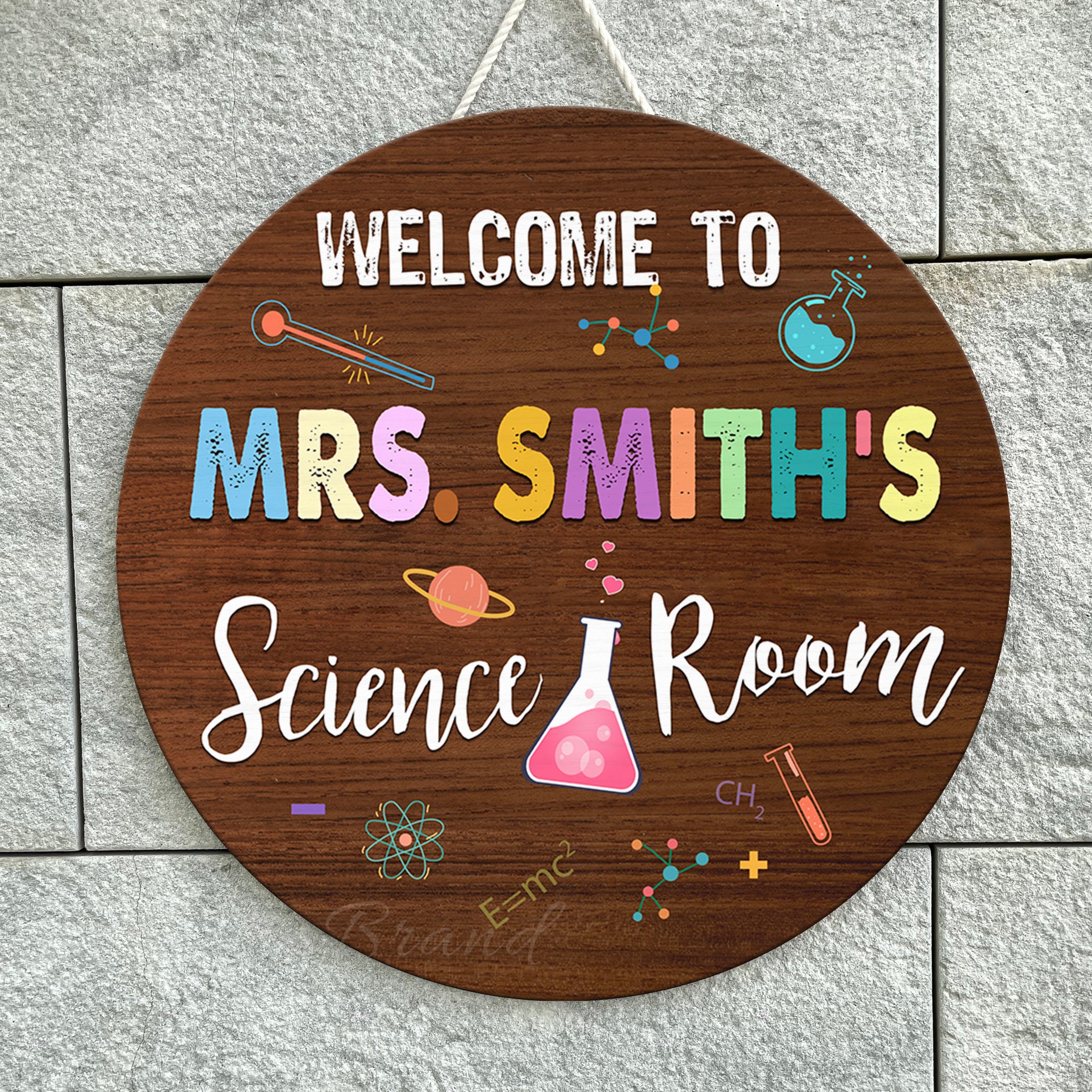 Science Teacher Name Door Sign, Science Classroom Decor, Personalized ...