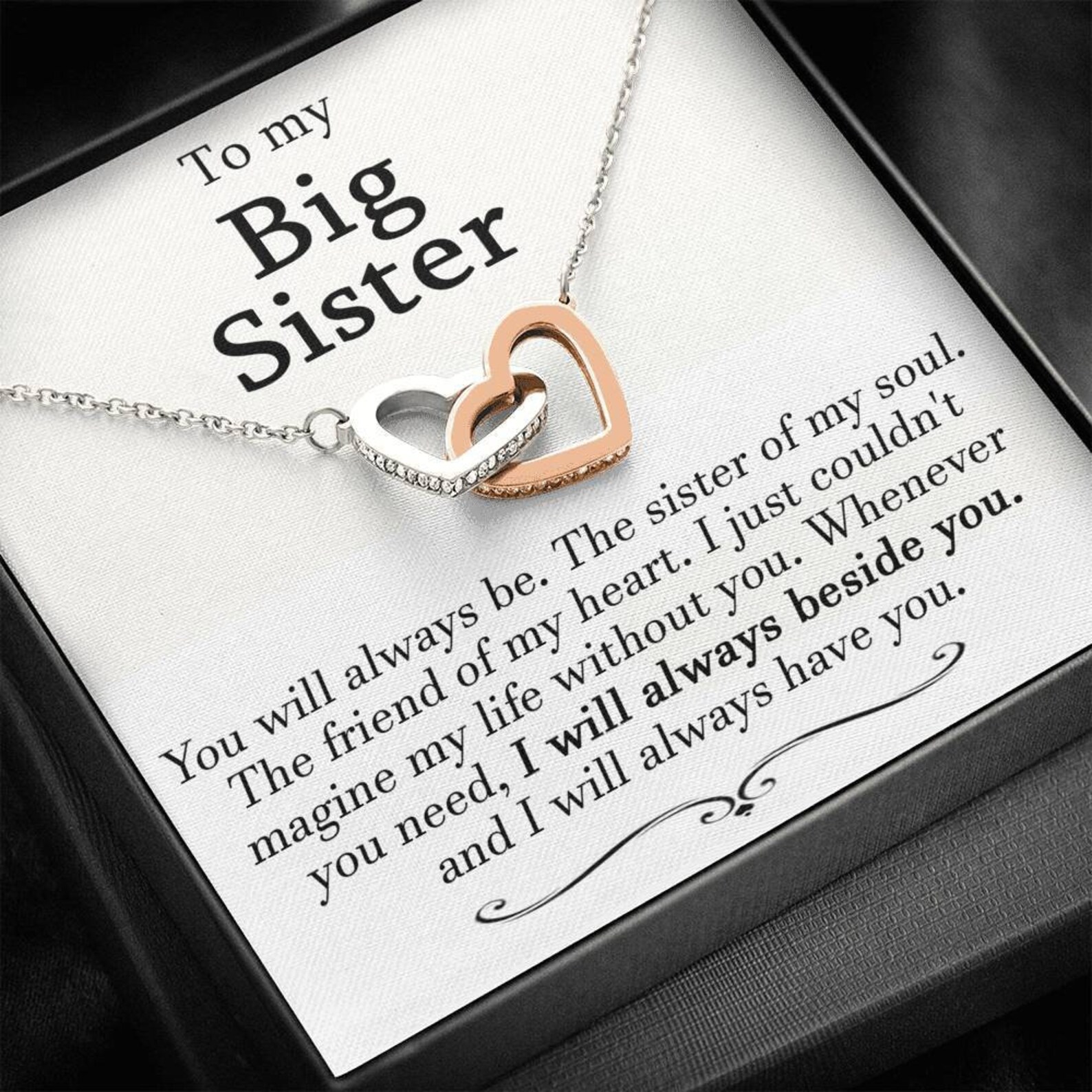 Big Sister Gift Best Big Sister Big Sister Necklace Sister Etsy