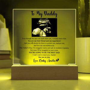 Personalized Plaque Gift for Daddy, Daddy To Be Gift from Bump, Ultrasound Photo Plaque for New Dad, Gift for New Dad, Fathers Day Gift image 6