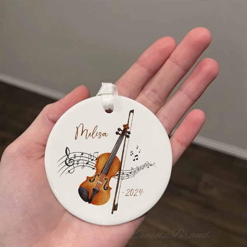 Violin Christmas Ornament, Personalized Violin Player Ornament, Xmas