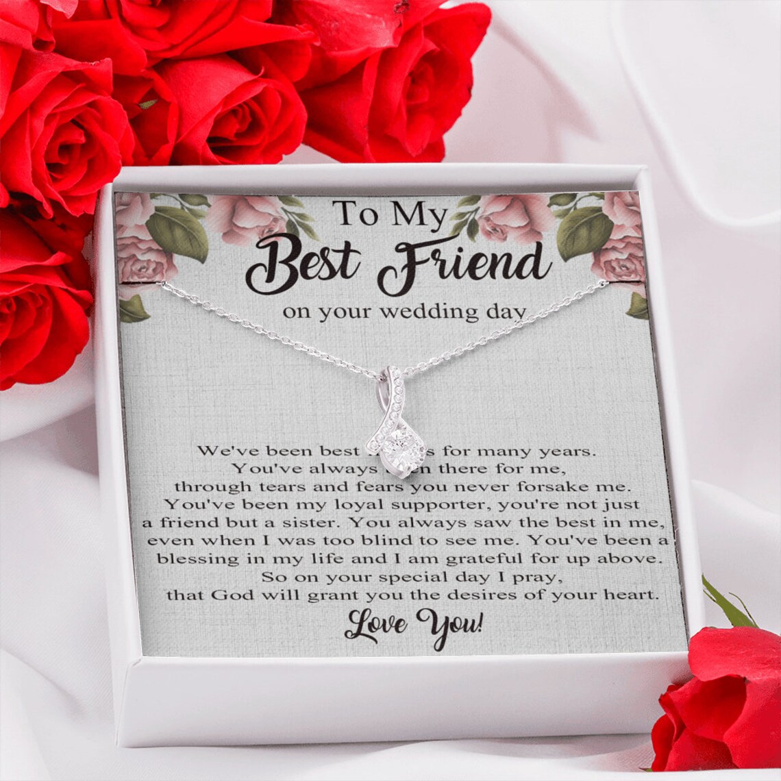 Best friend Wedding Gift to Bride on Her Wedding Day Necklace Etsy