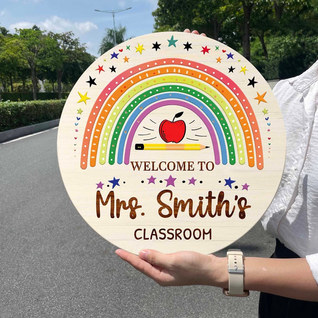 Personalized Teacher Door Sign, Back to School Gift for Teacher ...