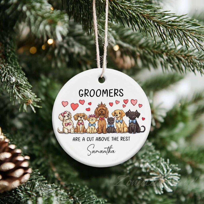 Pet Groomer Personalized Christmas Ornament, Pet Lover Ornament, Gift