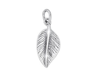 12mm Silver Plated 20 Tiny Feather//Leaf Charms