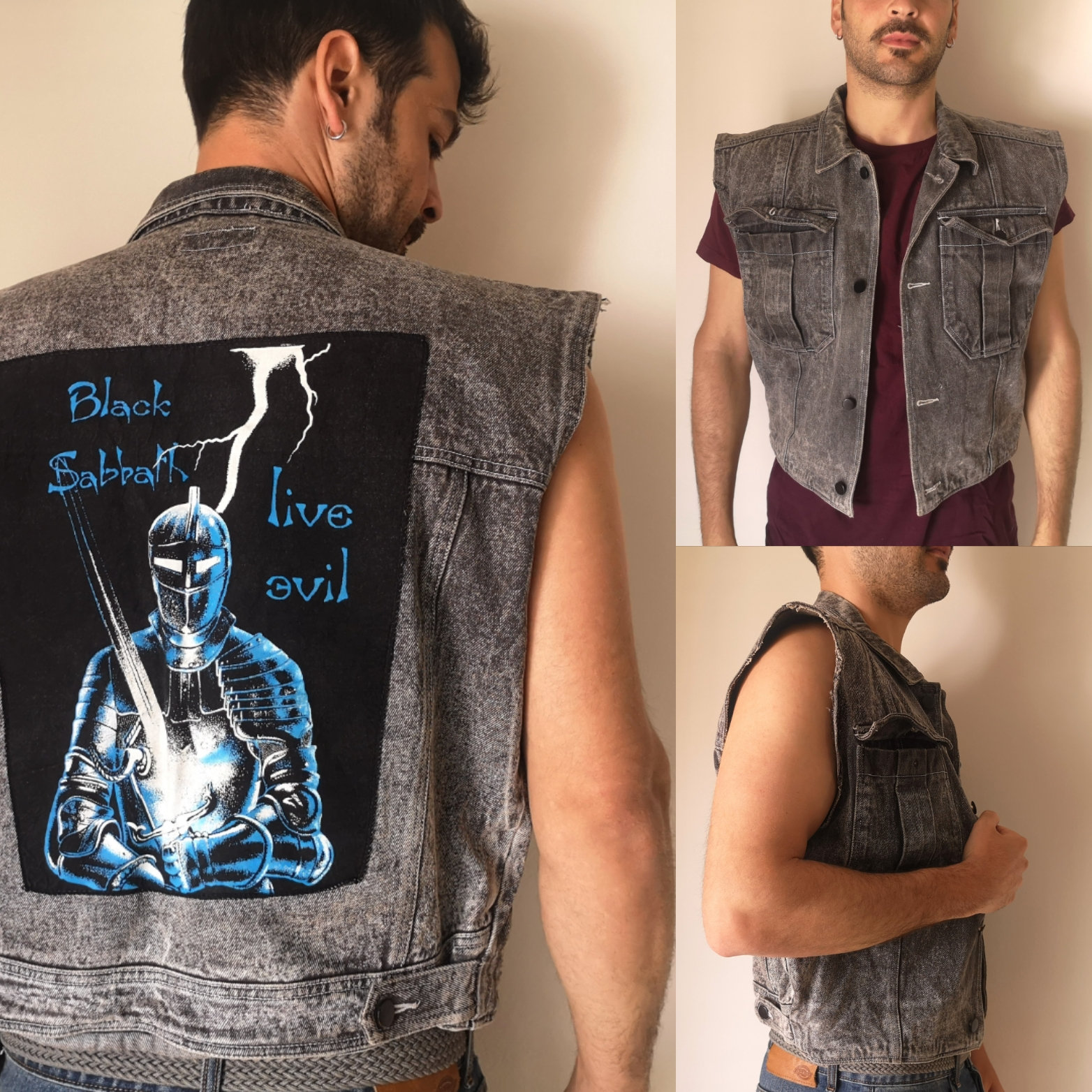 Black Sabbath Classic Men Denim Vest 