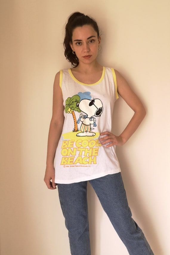 60s Snoopy T-shirt / Peanuts Vintage sleeveless co