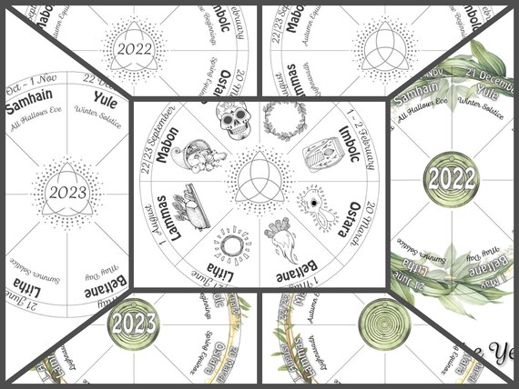 Wiccan Calendar 2023 Pdf Wheel Of The Year Printable Calendar 2022 2023 Kids Litha | Etsy Uk
