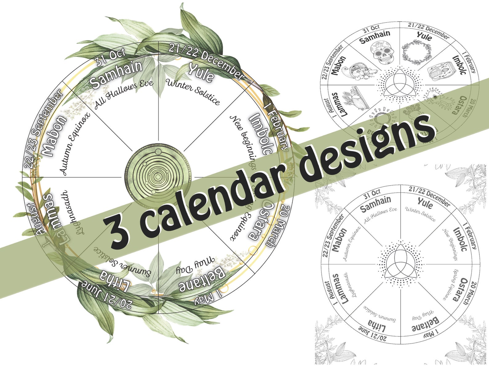 Wheel of the Year Printable Calendar 2023 2024 2025 Litha Etsy Canada