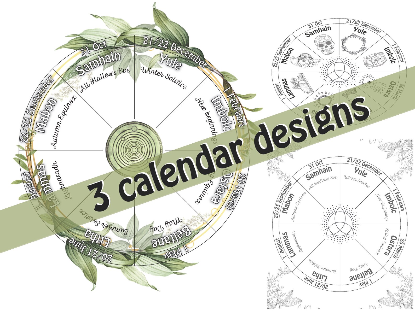 Wheel of the Year Printable Calendar 2023 2024 2025 Litha Etsy Canada