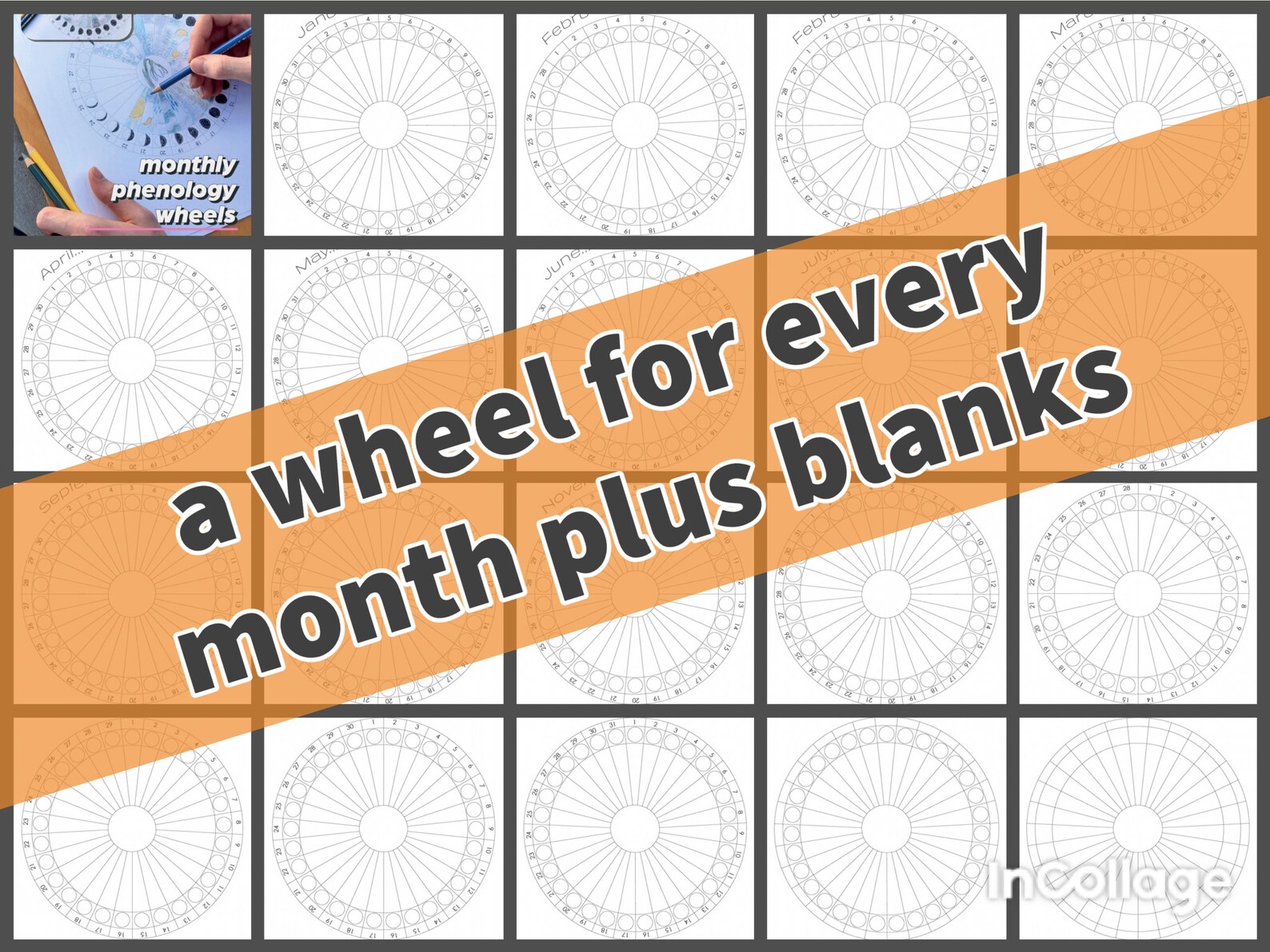 Weather &amp; Moon Study Monthly Phenology Wheel Templates - Etsy