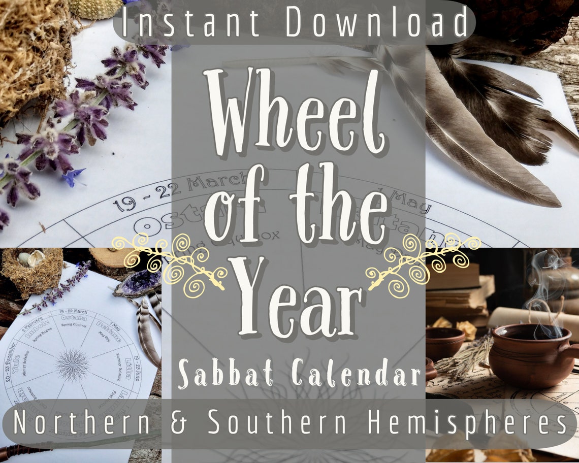 Wheel of the Year Sabbat Calendar 2021 Northern & Southern Etsy