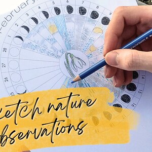 Weather &amp; Moon Study Monthly Phenology Wheels - for Sketching Nature Observations - Diary ...