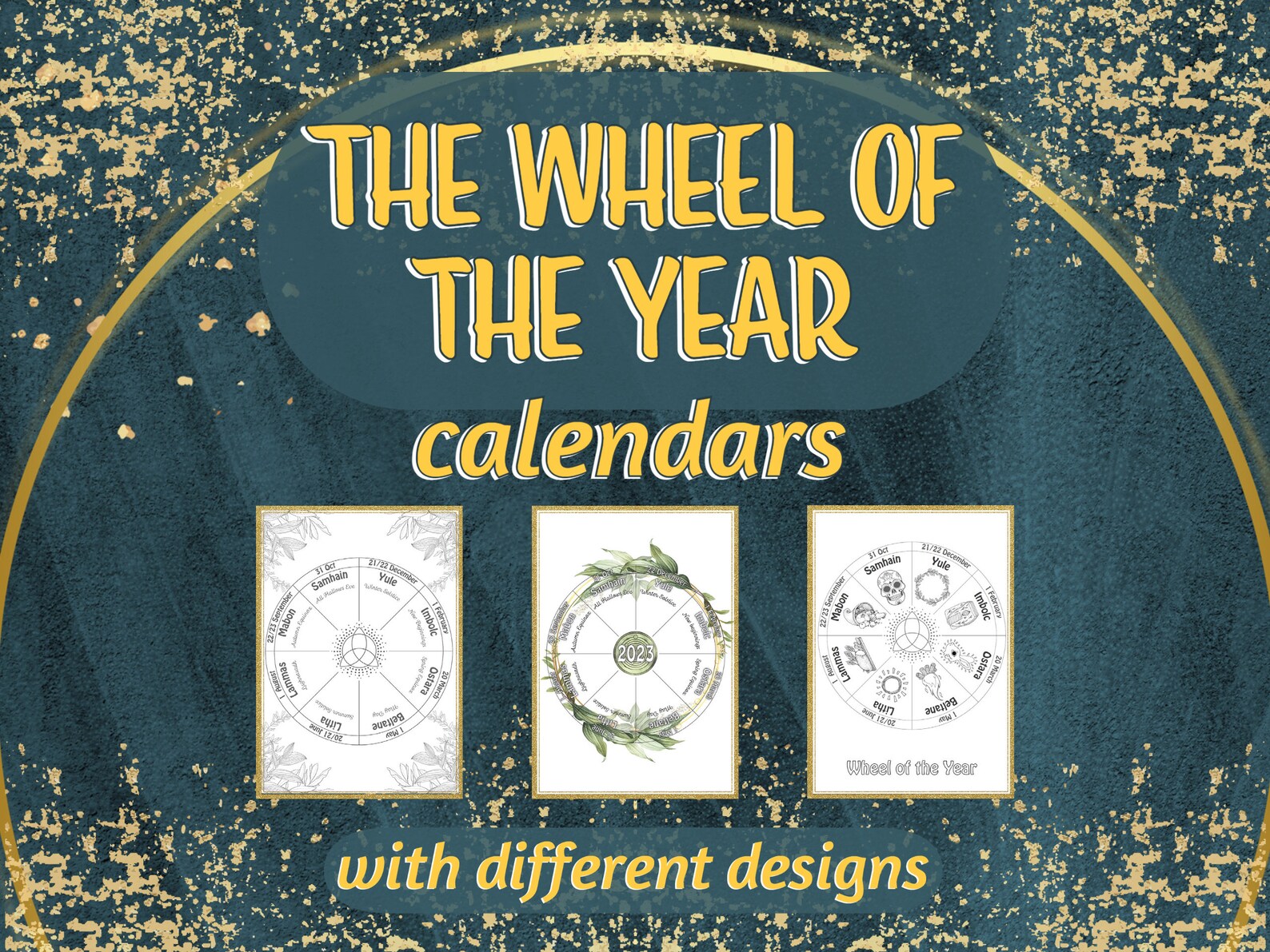 Wheel of the Year Printable Calendar 2023 2024 2025 Litha Etsy