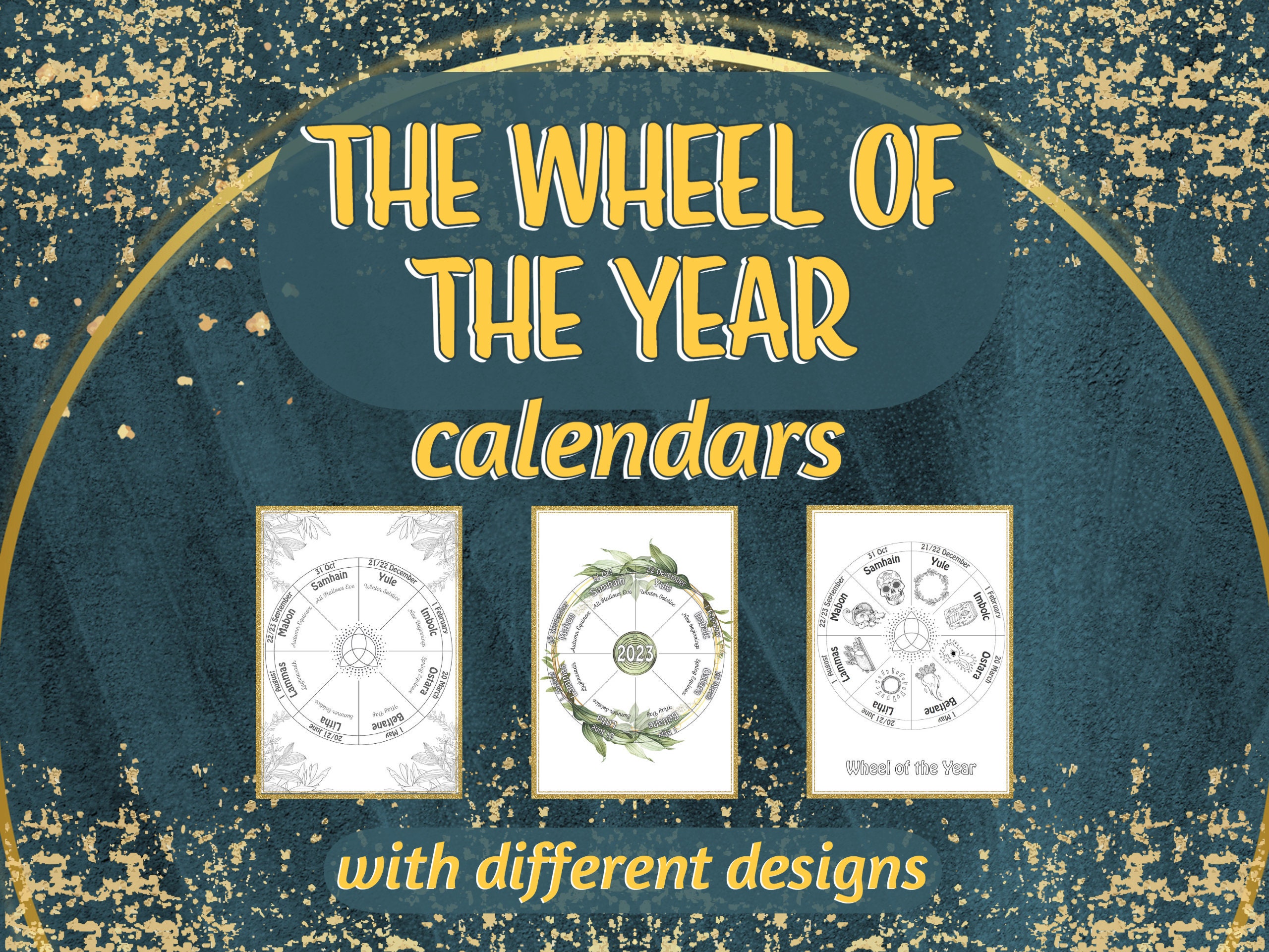 Wheel of the Year Printable Calendar 2023 2024 2025 Litha Etsy UK