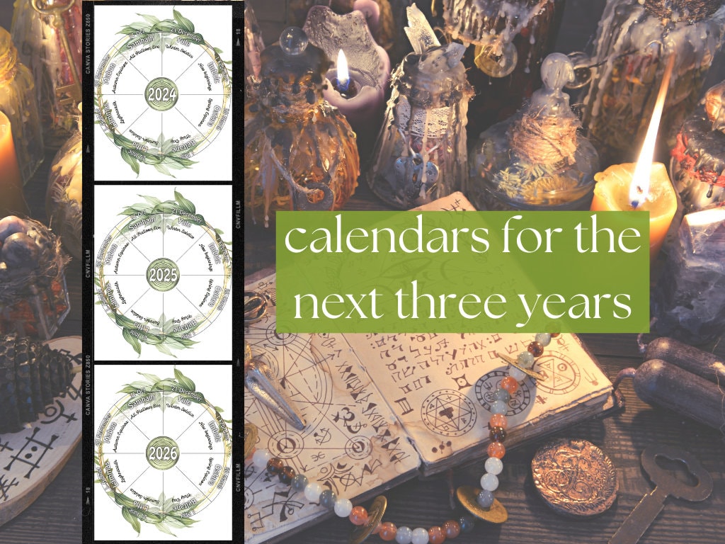 Calendario imprimible Rueda del Año 2025 2025 2026 litha lammas mabon