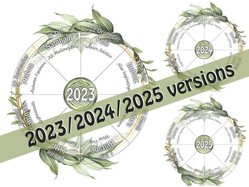 Roue de l'année calendrier imprimable 2023 2024 2025 Etsy France